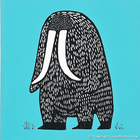 Walrus Linoprint-Style Art (780-1)
