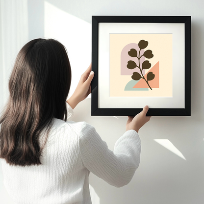 Flowers and Plants Linoprint-Style Art (c535)