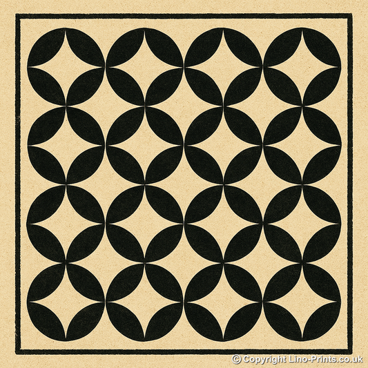 Bauhaus Design Linoprint-Style Art (c452)