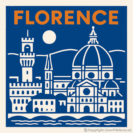 Cities Linoprint-Style Art (c195)