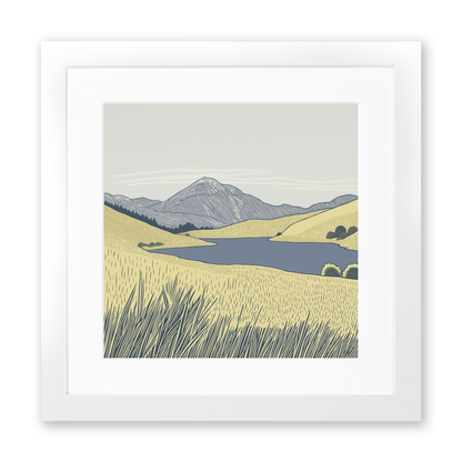 Pike of Blisco in the Lake District Linoprint-Style Art (2501-3)