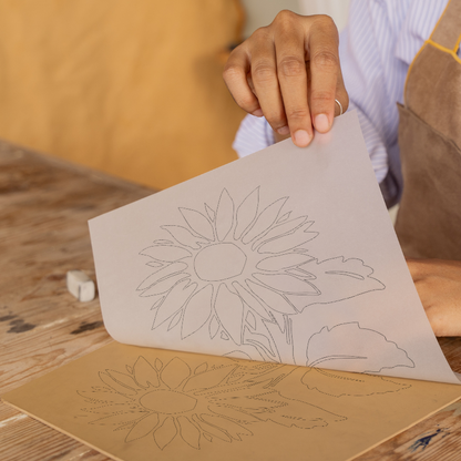 Sunflower Linoprint-Style Art (1681-1)