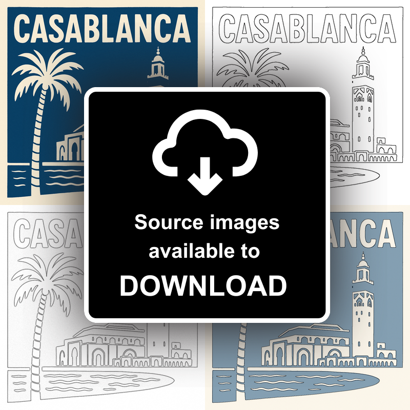 Cities Linoprint-Style Art (c217)