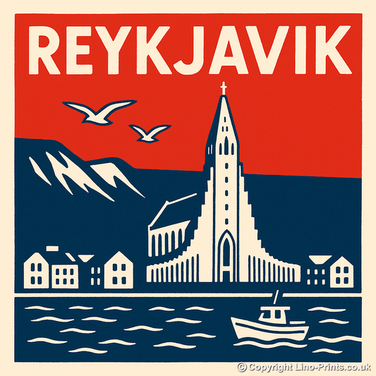 Cities Linoprint-Style Art (c109)