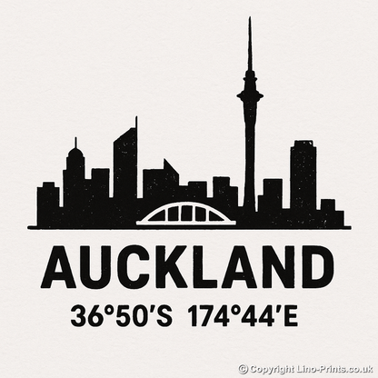 Place Coordinates Linoprint-Style Art (c293)
