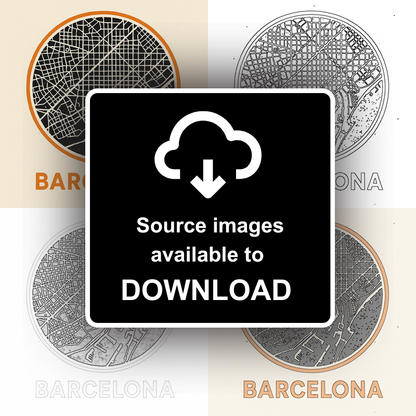 Maps Linoprint-Style Art (c37)