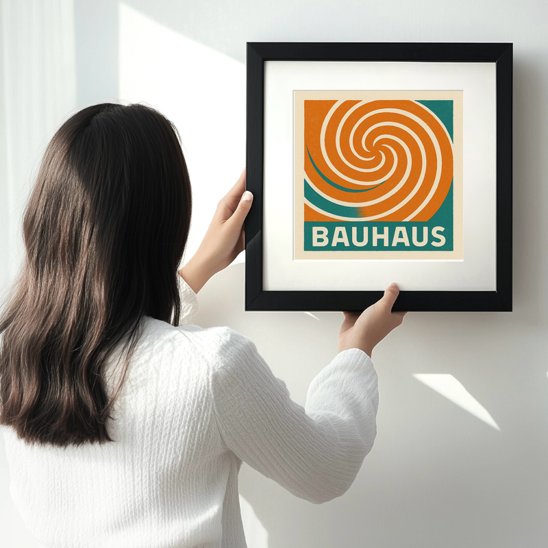 Bauhaus Design Linoprint-Style Art (c426)