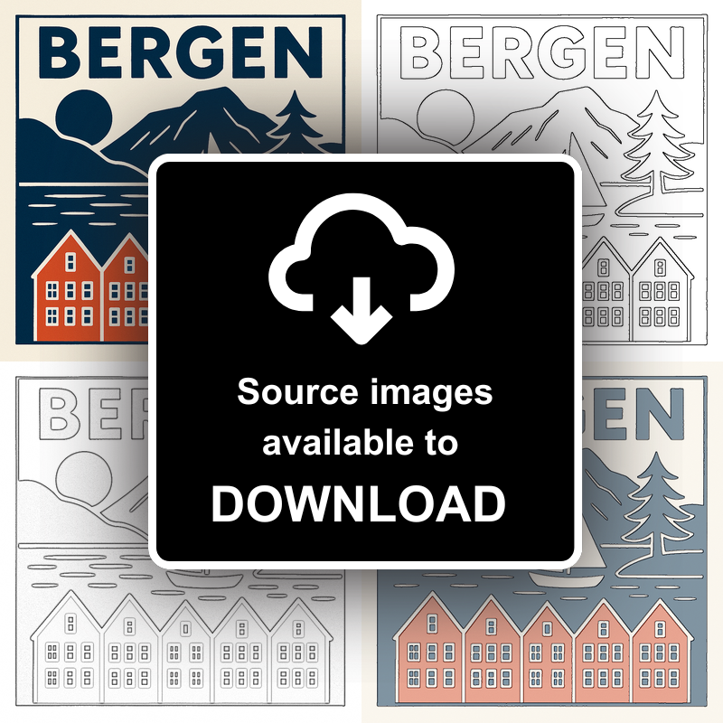 Cities Linoprint-Style Art (c235)