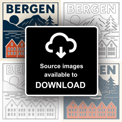 Cities Linoprint-Style Art (c235)