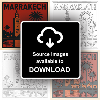 Cities Linoprint-Style Art (c152)