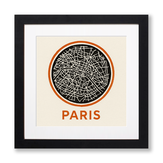 Maps Linoprint-Style Art (c32)