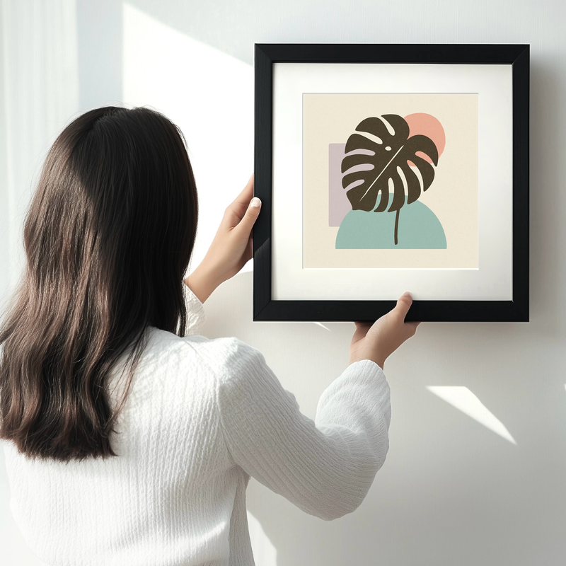 Flowers and Plants Linoprint-Style Art (c502)
