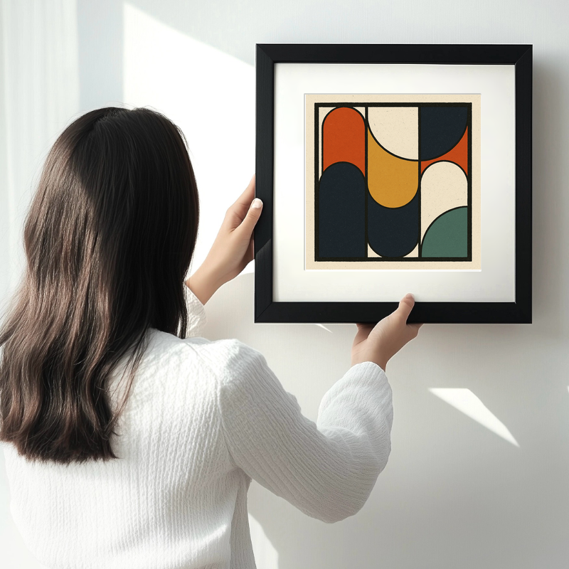 Bauhaus Design Linoprint-Style Art (c448)
