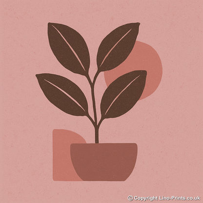 Flowers and Plants Linoprint-Style Art (c527)