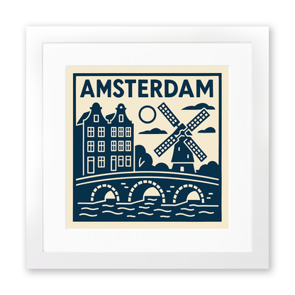 Cities Linoprint-Style Art (c246)
