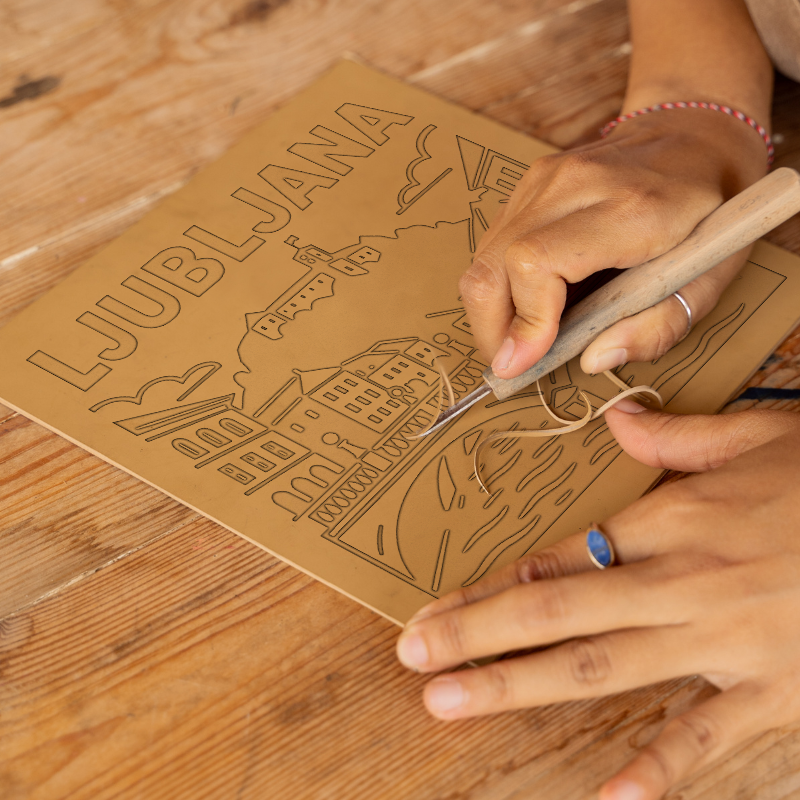 Cities Linoprint-Style Art (c161)