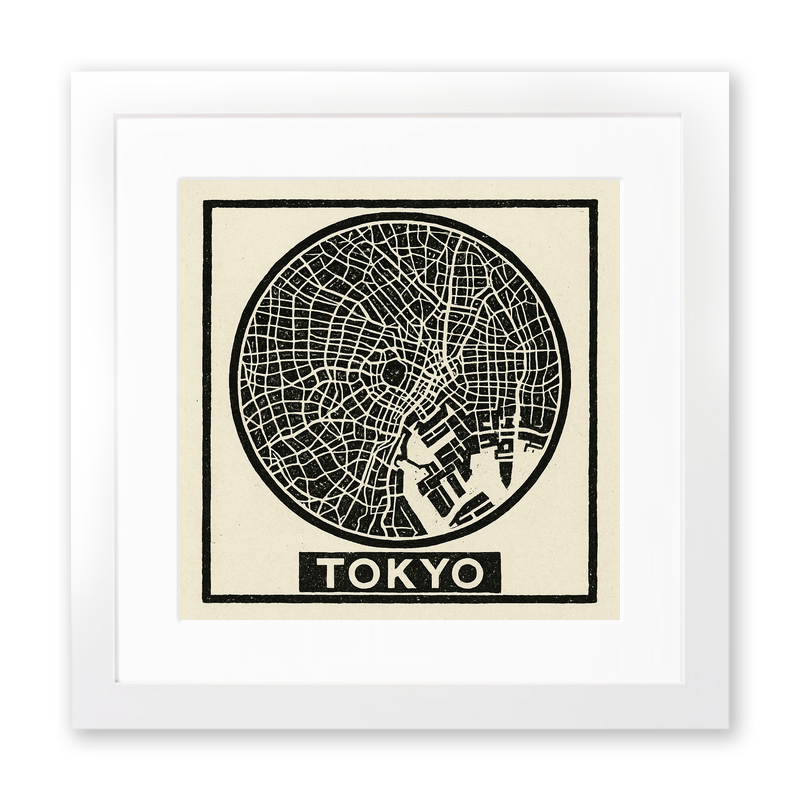 Maps Linoprint-Style Art (c29)