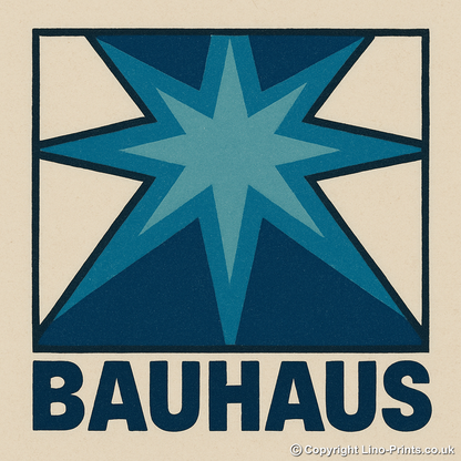 Bauhaus Design Linoprint-Style Art (c482)