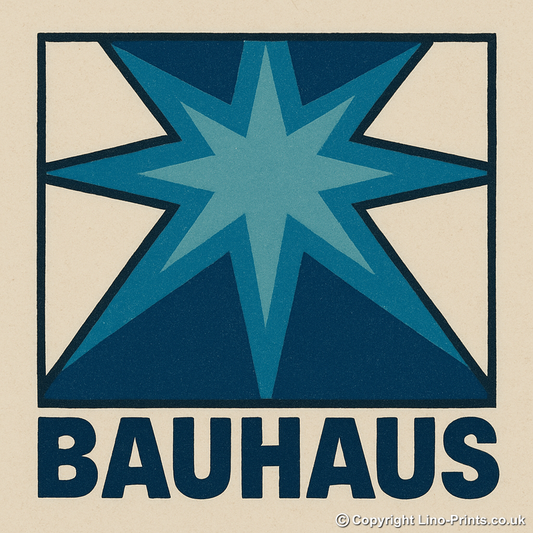 Bauhaus Design Linoprint-Style Art (c482)