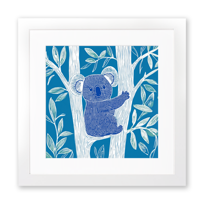 Cute Koala Linoprint-Style Art (919-2)