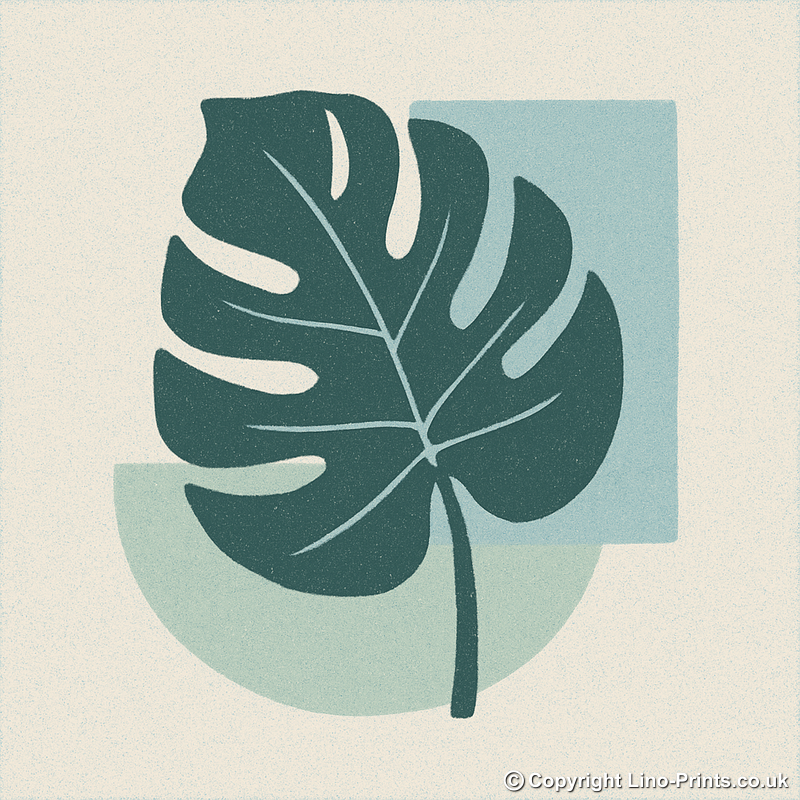 Flowers and Plants Linoprint-Style Art (c521)