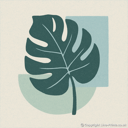 Flowers and Plants Linoprint-Style Art (c521)
