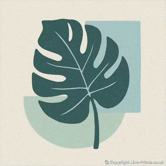 Flowers and Plants Linoprint-Style Art (c521)