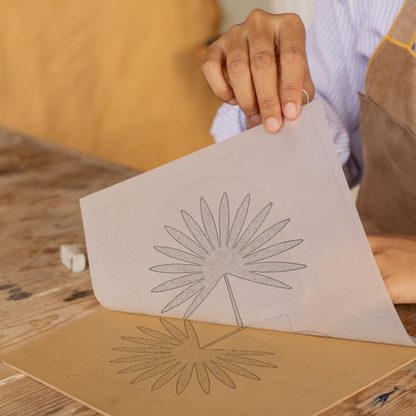 Flowers and Plants Linoprint-Style Art (c492)