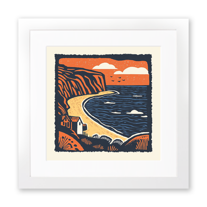 Sandwood Bay, Sutherland Linoprint-Style Art (152-2)