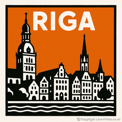 Cities Linoprint-Style Art (c107)