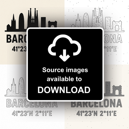 Place Coordinates Linoprint-Style Art (c330)