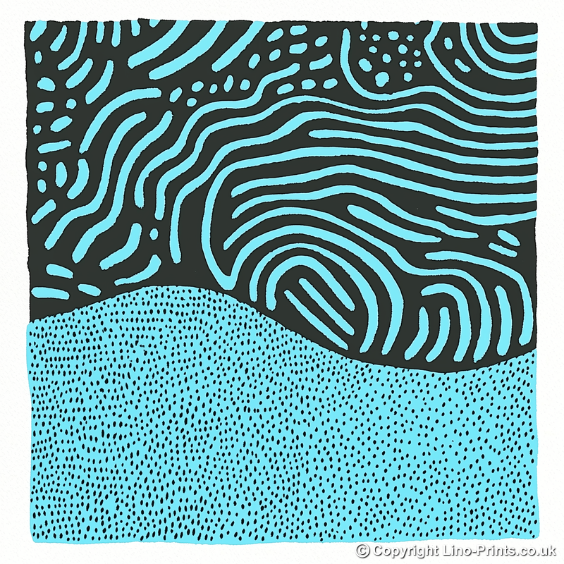 Organic patterns Linoprint-Style Art (542-2)