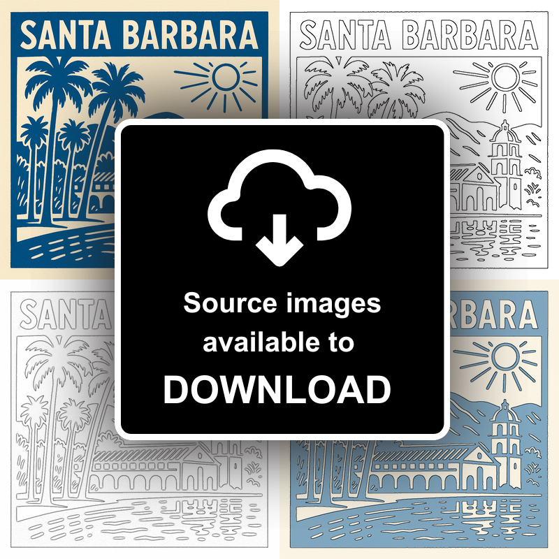 Cities Linoprint-Style Art (c98)