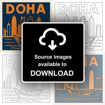 Cities Linoprint-Style Art (c204)