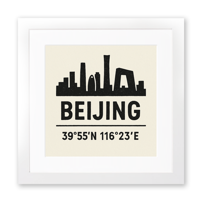 Place Coordinates Linoprint-Style Art (c274)