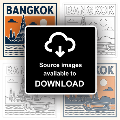 Cities Linoprint-Style Art (c239)