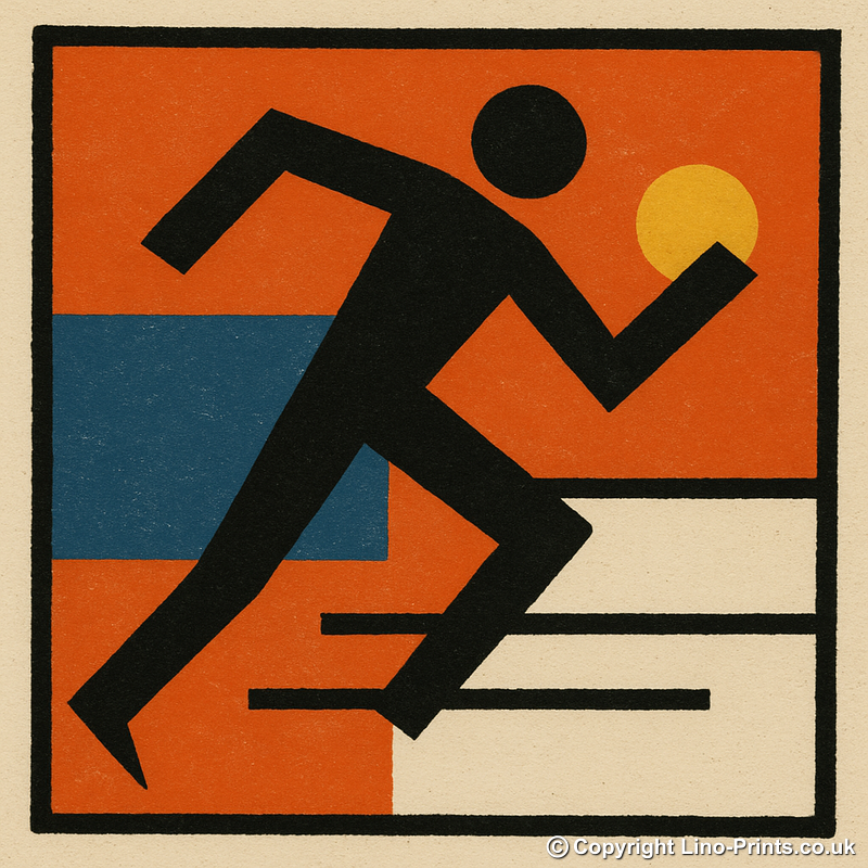 Bauhaus Design Linoprint-Style Art (c403)