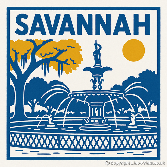 Cities Linoprint-Style Art (c94)