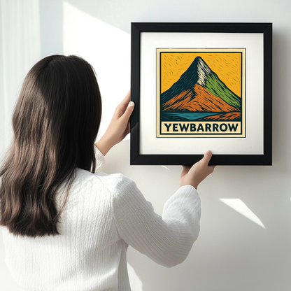 Mountains Linoprint-Style Art (c379)