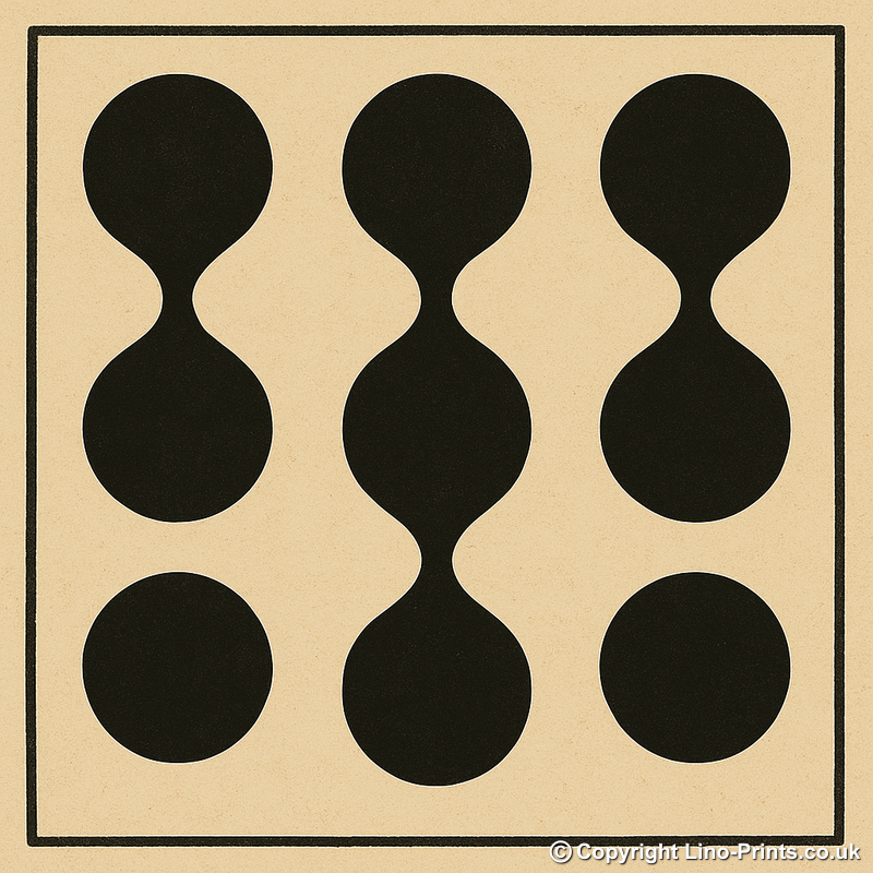 Bauhaus Design Linoprint-Style Art (c402)