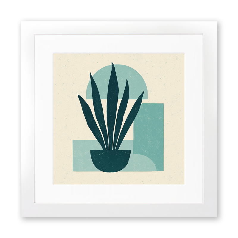 Flowers and Plants Linoprint-Style Art (c523)