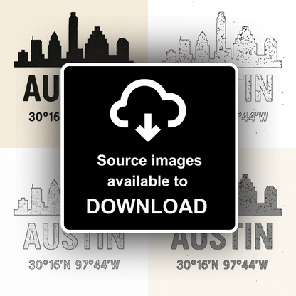 Place Coordinates Linoprint-Style Art (c265)
