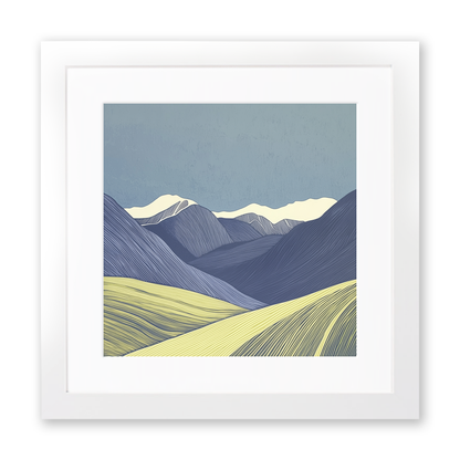 Blencathra skyline silhouette (Sharp Edge) Linoprint-Style Art (2365-1)