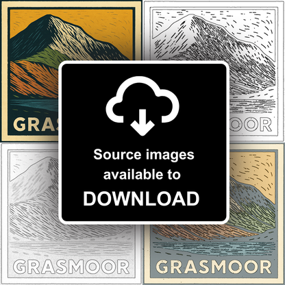 Mountains Linoprint-Style Art (c385)