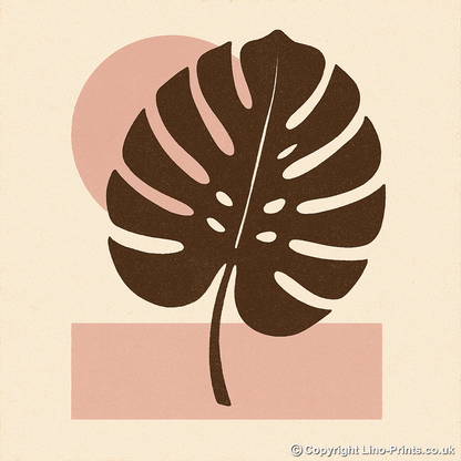 Flowers and Plants Linoprint-Style Art (c530)