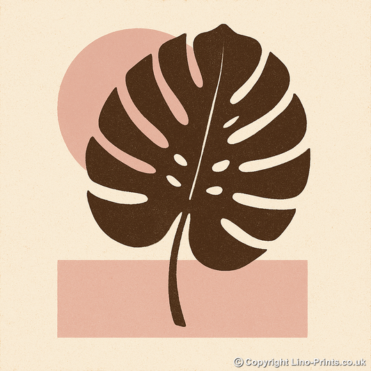 Flowers and Plants Linoprint-Style Art (c530)