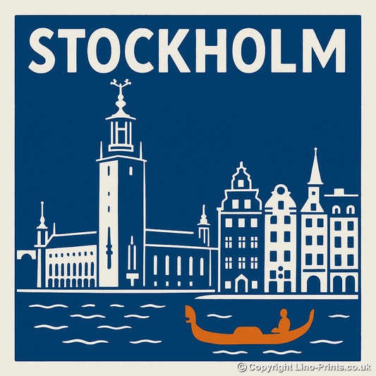 Cities Linoprint-Style Art (c83)