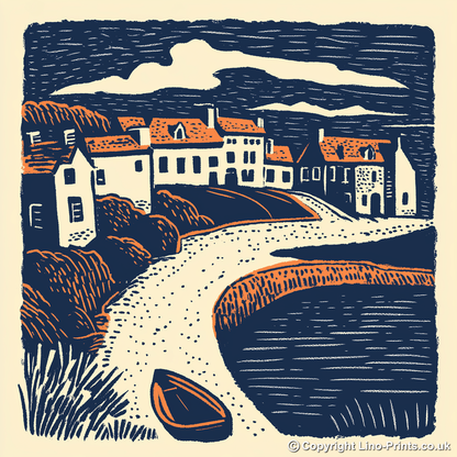 Alnwick Castle, Northumberland Linoprint-Style Art (1-1)