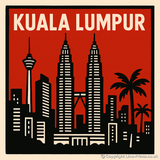 Cities Linoprint-Style Art (c169)