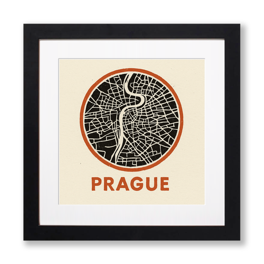 Maps Linoprint-Style Art (c41)